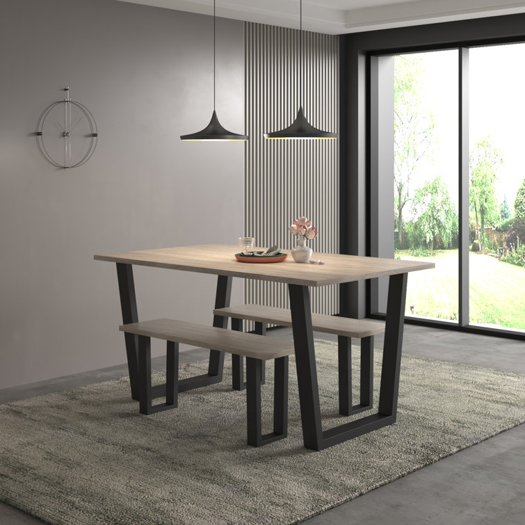 George Oliver Dudley 1.5M Dining Table Set With 2 Benches & Reviews | Wayfair.ie